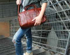Vintage Leather Cool Mens Handbag Shoulder Bag Travel Bag for men - imessengerbags