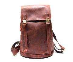 Cool Coffee Mens Leather Backpacks Travel Backpacks Laptop Backpack for men - imessengerbags