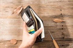 Braided Leather Mens Small Wallets Bifold Slim Front Pocket Wallet for Men - imessengerbags
