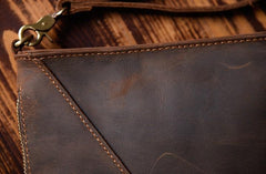 Handmade Leather Mens Clutch Cool Slim BagZipper Clutch Wristlet Wallet for Men - imessengerbags