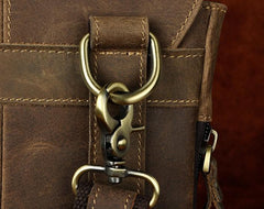 Mens Leather Small COURIER BAG Side Bag Waist Pouch Holster Belt Case Belt Pouch for Men