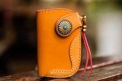 Handmade Leather Biker Mens Cool Car Key Wallet Coin Wallet Pouch Car KeyChain for Men - imessengerbags