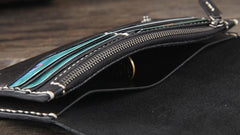 Handmade Genuine Leather Mens Cool Long Leather Wallet Bifold Clutch Wallet for Men - imessengerbags