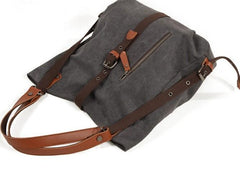 Mens Waxed Canvas Leather Tote Bag Canvas Handbag Canvas Shoulder Bag for Men - imessengerbags