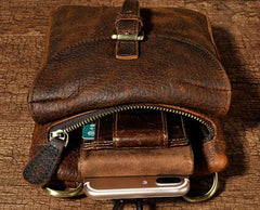 Cool Mens Leather Side Bag Belt Pouch Holster Belt Case Pack Waist Pouch for Men