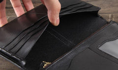 Handmade Leather Mens Cool Wallet Long Leather Wallet Phone Wallet for Men - imessengerbags