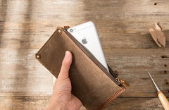 Cool Canvas Leather Mens Bifold Long Cards Wallet Long Wallet for Men - imessengerbags