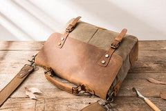Leather Canvas Messenger Bags for men Vintage Shoulder Bag for men - imessengerbags