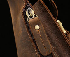 Leather Mens Sling Bag Chest Bag Cool Sling Shoulder Bag Sling Backpack for men - imessengerbags