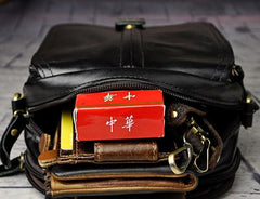 Mens Leather Small Belt Pouch Side Bags Waist Pouches COURIER BAG Holster Belt Case for Men