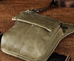 Mens Leather Biker Drop Leg Bag Waist Bag Belt Pouch Pack Side Bag for Men