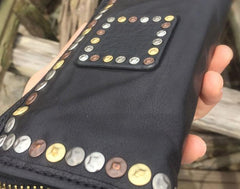 Genuine Leather Mens Cool Long Leather Wallet Biker Wallet Zipper Clutch Wallet for Men - imessengerbags