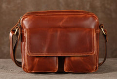 Handmade Leather Mens Cool Shoulder Bag Messenger Bag Chest Bag Bike Bag Cycling Bag for men - imessengerbags