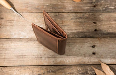 Cool Vintage Slim Mens long Wallet Leather Wallet Bifold Long Wallets for Men - imessengerbags