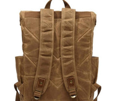 Waxed Canvas Mens Travel Backpack Canvas School Backpack Laptop Backpack for Men