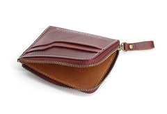Leather Mens Front Pocket Wallets Small Slim Wallet Card Wallet Change Wallet for Men - imessengerbags