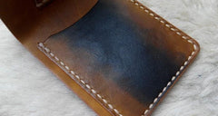 Black Leather Mens Bifold Small Wallet Leather Small Wallets for Men - imessengerbags
