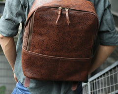 Cool Leather Mens Backpack Travel Backpack Vintage Laptop Backpack for men