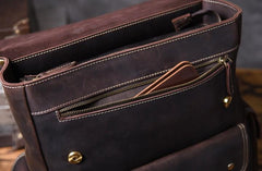 Handmade Leather Mens Cool Backpack Messenger Bag Briefcase Work Bag Business Bag for men - imessengerbags