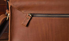 Handmade Leather Mens Cool Messenger Bag Briefcase Work Bag Business Bag for men