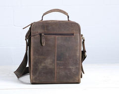 Cool Coffee Vintage Leather Mens Messenger Bags Shoulder Bag for Men