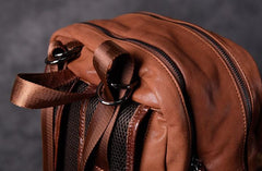 Genuine Leather Mens Cool Backpack Sling Bag Large Travel Bag Hiking Bag for men - imessengerbags