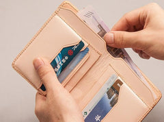 Leather Men Small Wallet Bifold Vintage Wallet for Men - imessengerbags