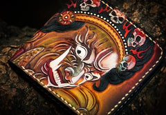 Handmade Leather Mah¨¡k¨¡la Tooled Mens billfold Wallet Cool Leather Wallet Slim Wallet for Men - imessengerbags