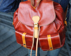 Cool Handmade Leather Mens Backpack Travel Backpacks Laptop Backpack for men