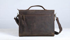 Vintage Coffee Leather Mens Briefcases Work Bag Laptop Bag Business Bag for Men - imessengerbags