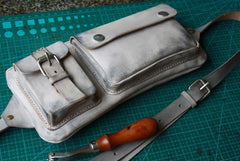 Handmade Leather Fanny Pack Mens Waist Bag Hip Pack Belt Bag Bumbag for Men - imessengerbags
