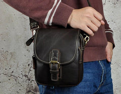 Cool Mens Leather Side Bag Belt Pouch Holster Belt Case Waist Pouch for Men