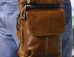 Mens Leather Small Side Bag Waist Pouch Holster COURIER BAG Belt Case Belt Pouch for Men - imessengerbags