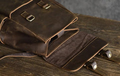 Handmade Leather Mens Cool Backpack Sling Bag Large Travel Bag Hiking Bag for men