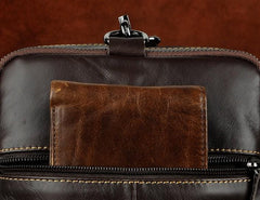 Mens Leather Side Bag Belt Pouch Holster Sling Bag Belt Case Waist Pouch for Men