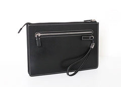 Cool Handmade Leather Mens Wristlet Bag Clutch Zipper Clutch for Men