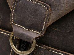 Vintage Leather Small Messenger Bag for men Shoulder Bag for men