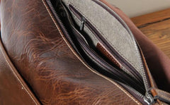 Handmade Genuine Leather Mens Cool Messenger Bag Sling Bag Chest Bag Bike Bag Cycling Bag for men - imessengerbags