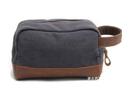 Cool Canvas Leather Mens Zipper Wristlet Bags Vintage Clutch Zipper Bags for Men