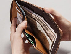 Vintage Leather Mens Small Wallet Zipper Small Wallet for Men - imessengerbags