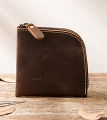Cool Leather Mens Front Pocket Wallet Vintage Small Wallets for Men - imessengerbags