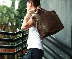 Vintage Leather Mens Large Travel Bags Handbags Shoulder Bags for men