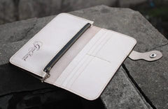 Handmade Mens Vintage Leather Long Biker Wallet Cool Long Chain Wallet for Men - imessengerbags