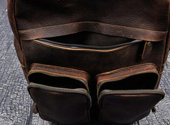 Cool Mens Leather Backpack Vintage Travel Backpack School Backpack for men - imessengerbags