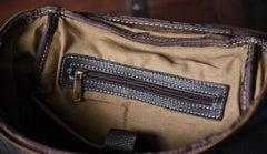 Genuine Leather Mens Cool Backpack Sling Bag Large Black Travel Bag Hiking Bag for men