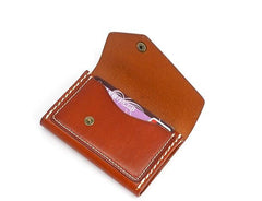Leather Mens Card Wallet Front Pocket Wallet Small Slim Wallet Change Wallet for Men - imessengerbags