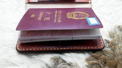 Handmade Leather Mens Small Passport Wallets Travel Wallets for Men - imessengerbags