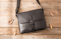 Cool Leather Mens Small Messenger Bags Shoulder Bags for Men