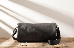 Cool Leather Mens Barrel Shoulder Bags Messenger Bags for Men