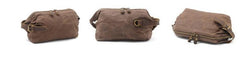 Cool Canvas Leather Mens Zipper Wristlet Bag Vintage Clutch Zipper Bag for Men